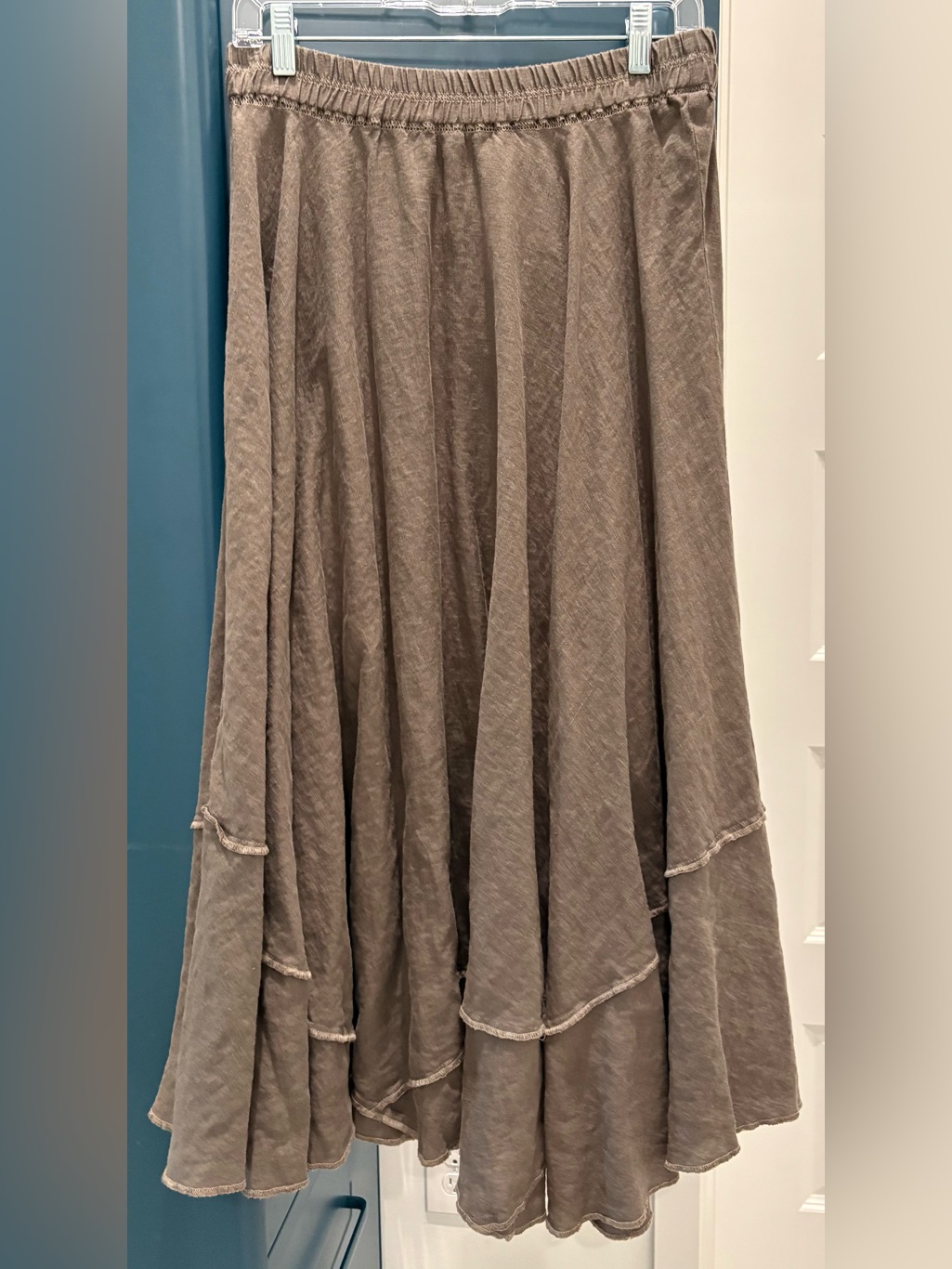 Yuvita Brown Linen Skirt 100% Linen